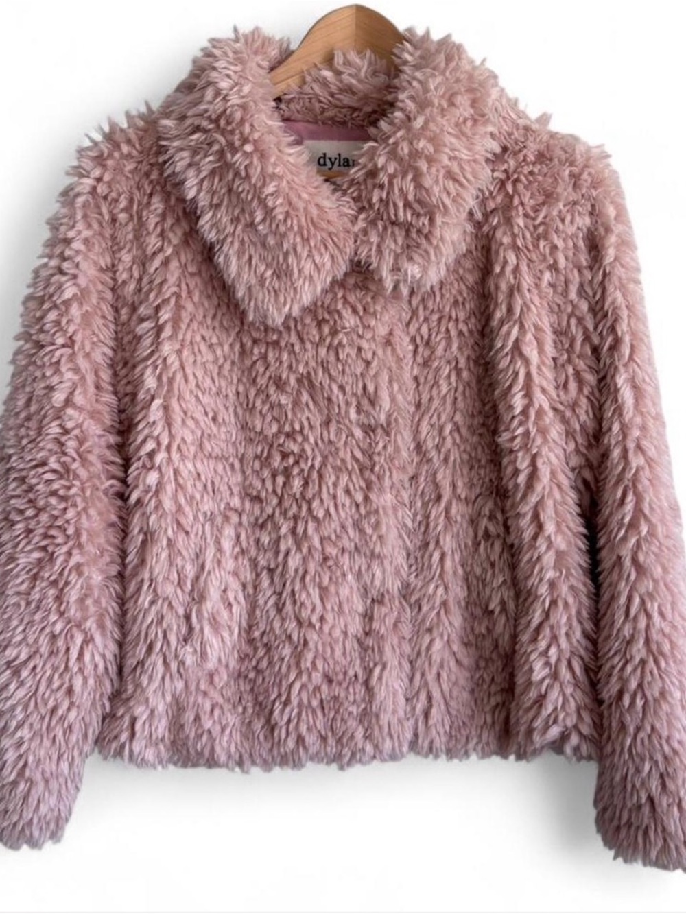Dylan Los Angeles Pink Faux Fur Teddy Coat/Jacket Coquette Glam Size S - Picture 5 of 8